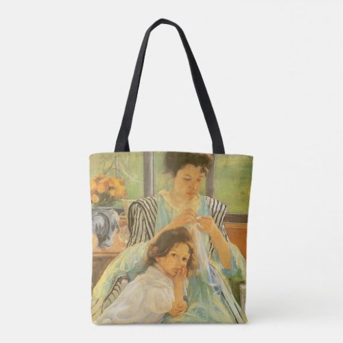 Young Mother Sewing by Mary Cassatt Vintage Art Tote Bag