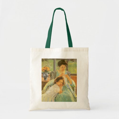 Young Mother Sewing by Mary Cassatt Vintage Art Tote Bag