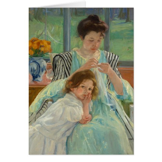 Young Mother Sewing Cards (Front)