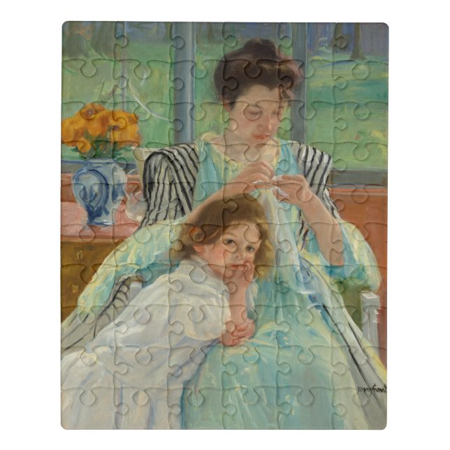 Young Mother Sewing Jigsaw Puzzle (Puzzle Vertical)