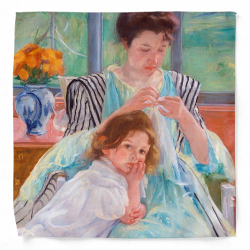 Young Mother Sewing Mary Cassatt Bandana