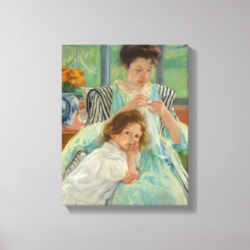 Young Mother Sewing  Mary Cassatt Canvas Print