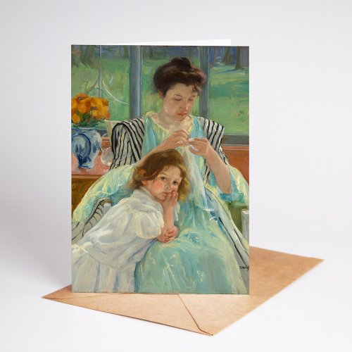 Young Mother Sewing  Mary Cassatt Card