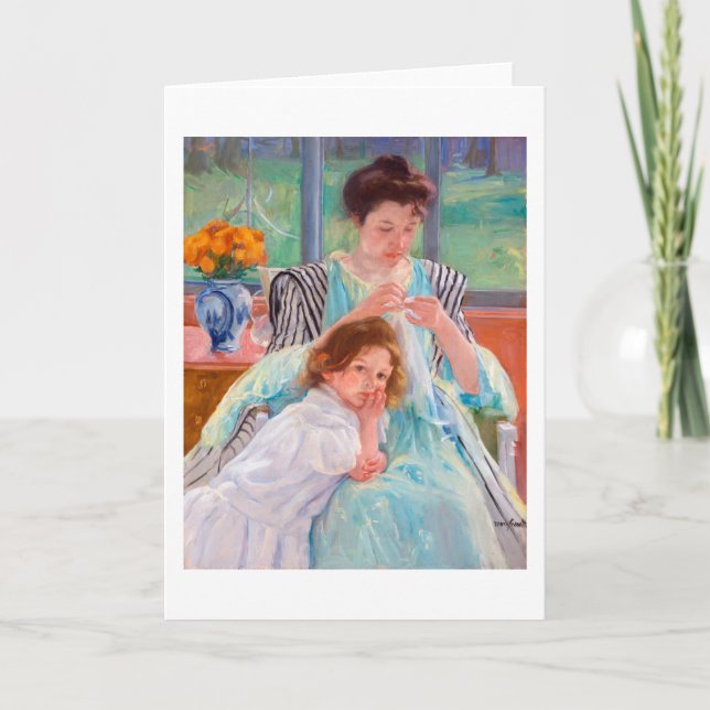 Young Mother Sewing, Mary Cassatt Card (Front)