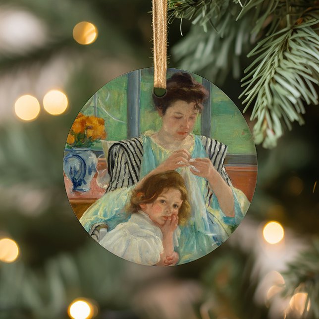 Young Mother Sewing | Mary Cassatt Ceramic Ornament (Creator Uploaded)