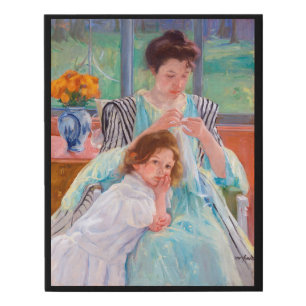 Young Mother Sewing, Mary Cassatt Faux Canvas Print