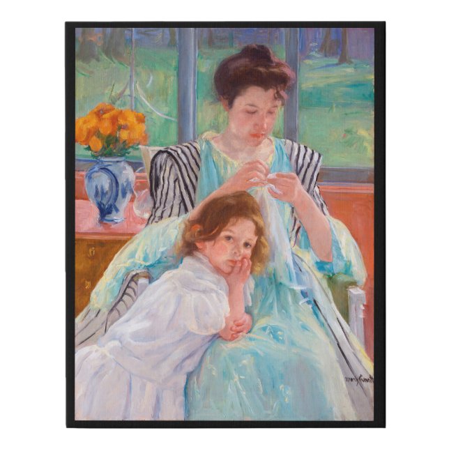 Young Mother Sewing, Mary Cassatt Faux Canvas Print (Front)