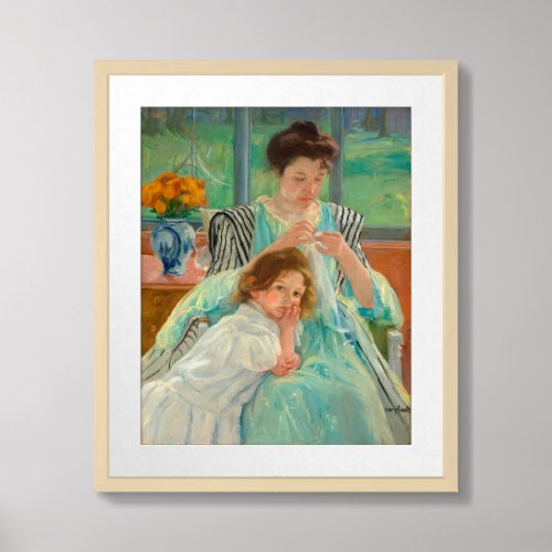 Young Mother Sewing  Mary Cassatt Framed Art