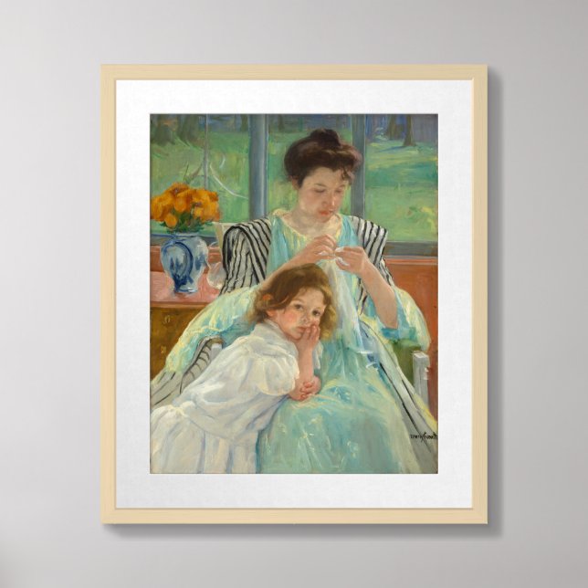 Young Mother Sewing | Mary Cassatt Framed Art (Framed Front)