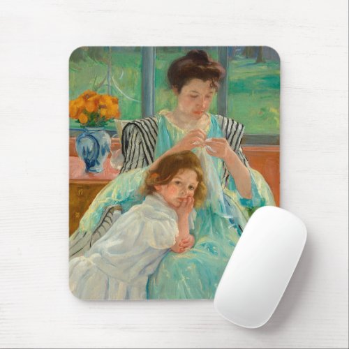 Young Mother Sewing  Mary Cassatt Mouse Pad