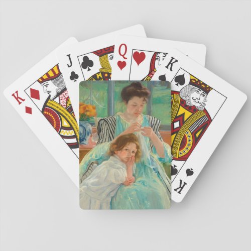 Young Mother Sewing  Mary Cassatt Playing Cards