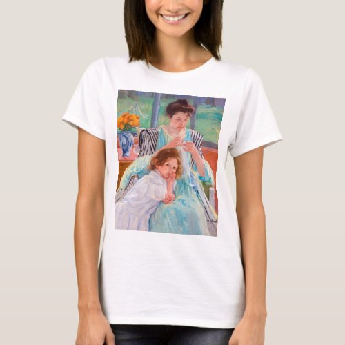 Young Mother Sewing Mary Cassatt T_Shirt