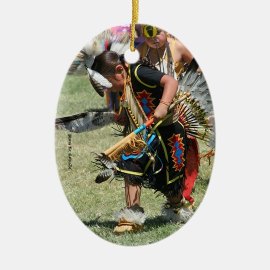 young native american ceramic ornament