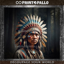 Young native american indian in traditional dress