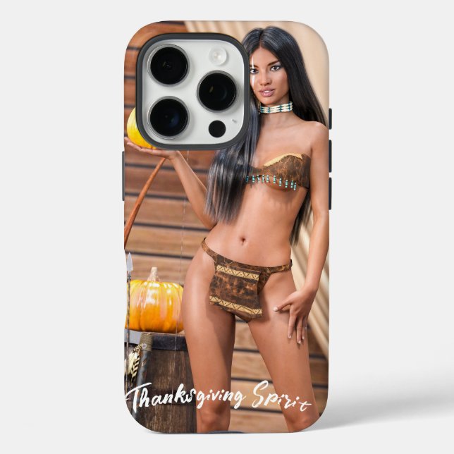 Young Native American Posing on Wood Wall Case-Mate iPhone Case (Back)
