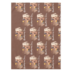 Young Native American Posing on Wood Wall Tablecloth