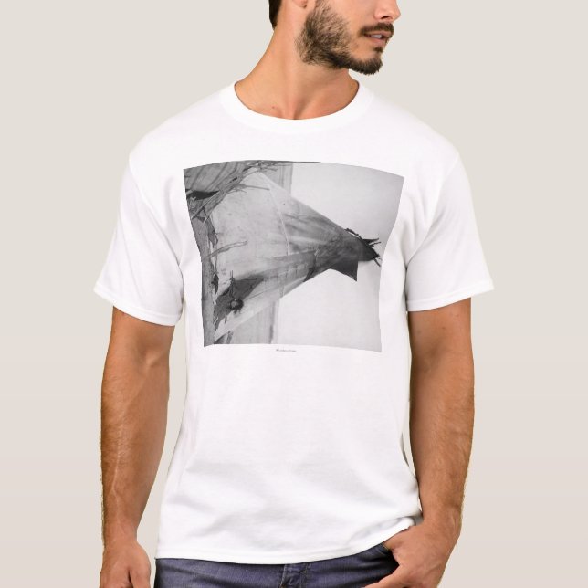 Young Oglala Indian Girl with Puppy outside Tipi T-Shirt (Front)