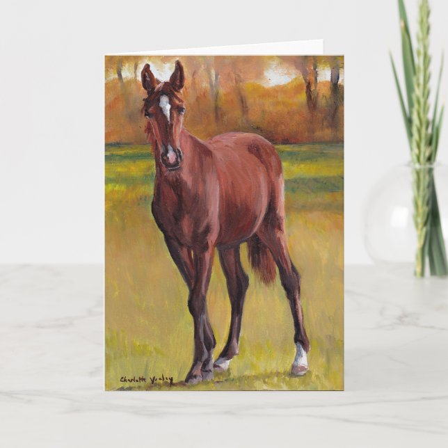 "Young One" Horse Art Greeting Card (Front)