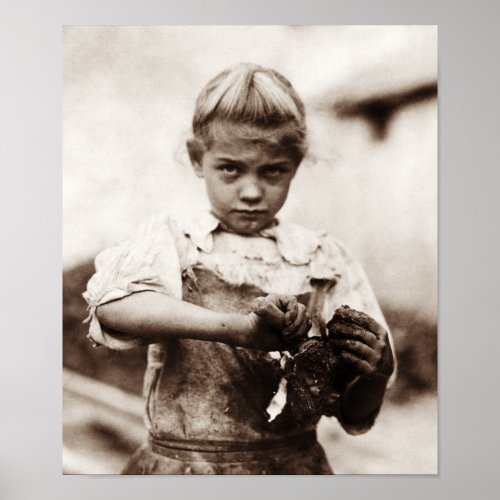 Young Oyster Shucker _ Lewis Hine _ 1913 Poster