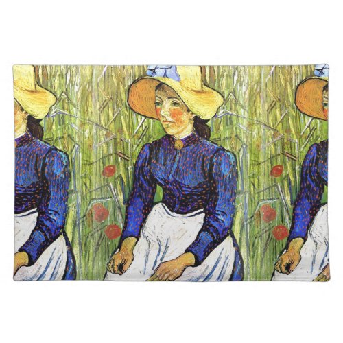 Young Peasant Girl by Vincent van Gogh 1890 Cloth Placemat
