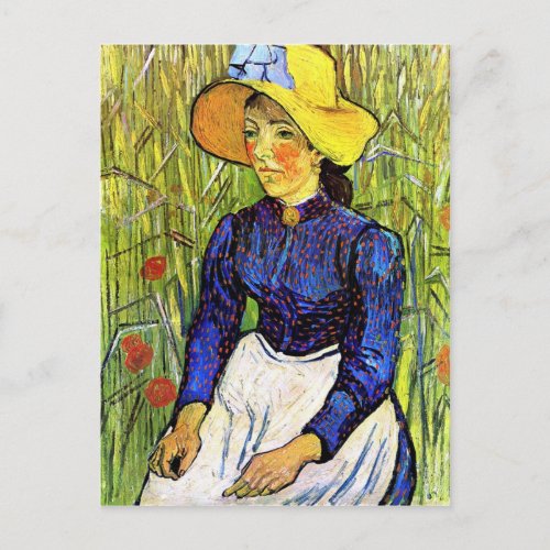 Young Peasant Girl by Vincent van Gogh 1890 Postcard