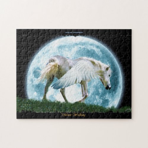 Young Pegasus  Full Moon Fantasy Art Puzzle