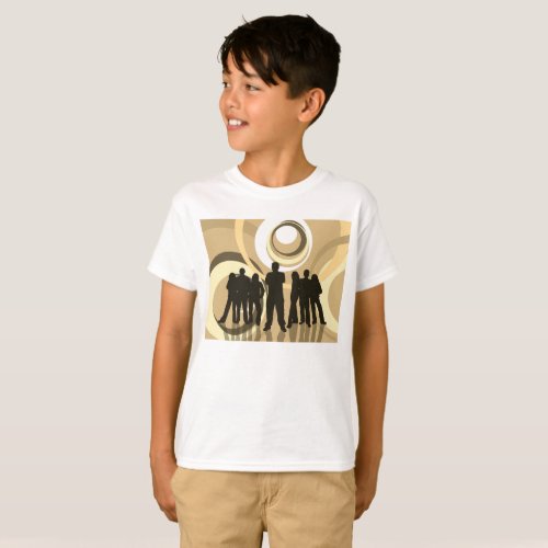 Young People Retro Background T_Shirt