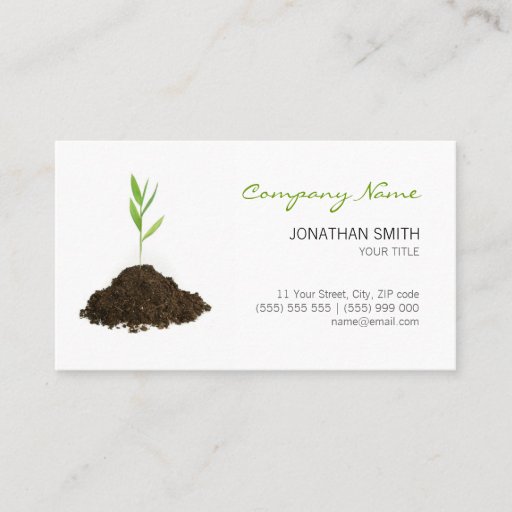 Customizable Young Plant business card