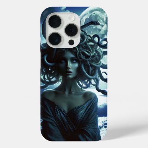 Young Pretty Medusa by the Moon  Ocean iPhone 15 Pro Case