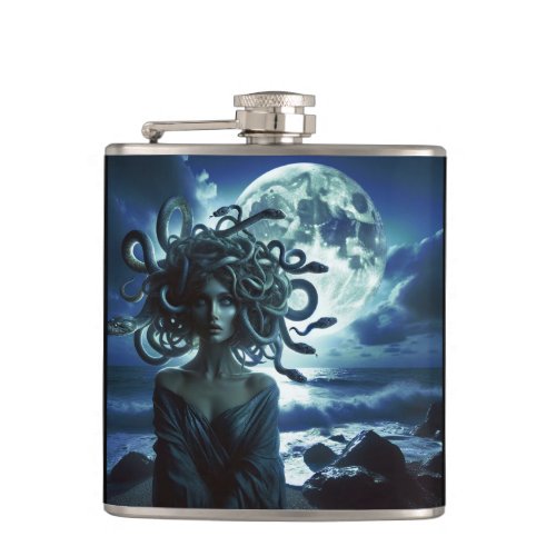 Young Pretty Medusa by the Moon  Ocean Flask