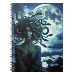 Young Pretty Medusa by the Moon & Ocean Notebook