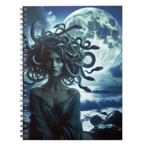 Young Pretty Medusa by the Moon  Ocean Notebook
