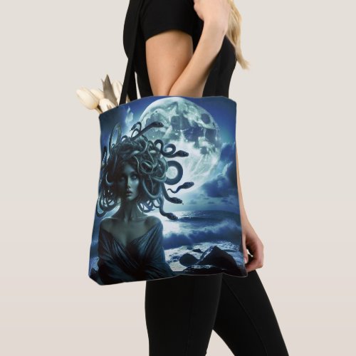 Young Pretty Medusa by the Moon  Ocean Tote Bag