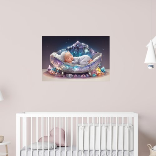 Young Princess Newborn Baby Girl Nursery Art Poster