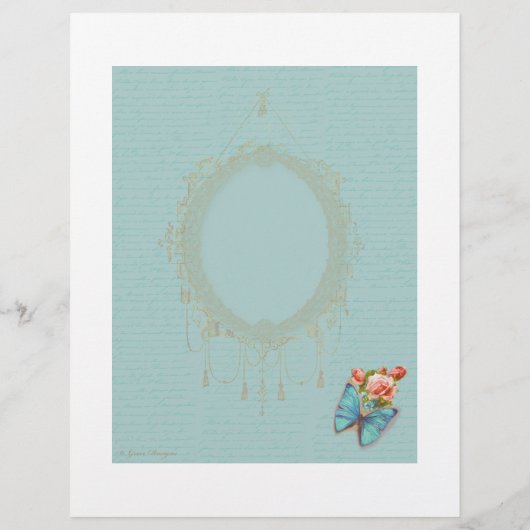 Young Queen Marie Antoinette n Butterfly Print (Back)