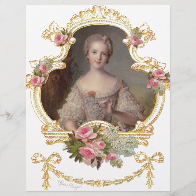 Young Queen Marie Antoinette Pink Roses Cards Flyer (Front)