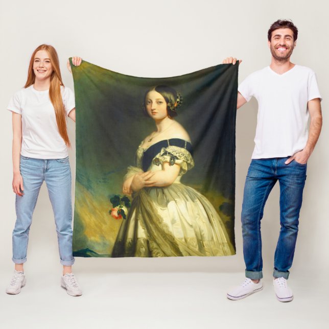 Young Queen Victoria Portrait Fleece Blanket (In Situ)