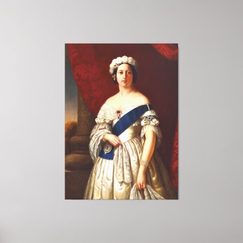 Young Queen Victoria With Flower Tiara Portrait Canvas Print