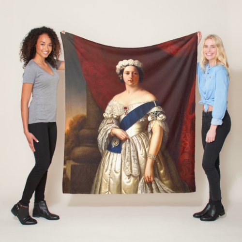 Young Queen Victoria With Flower Tiara Portrait Fleece Blanket
