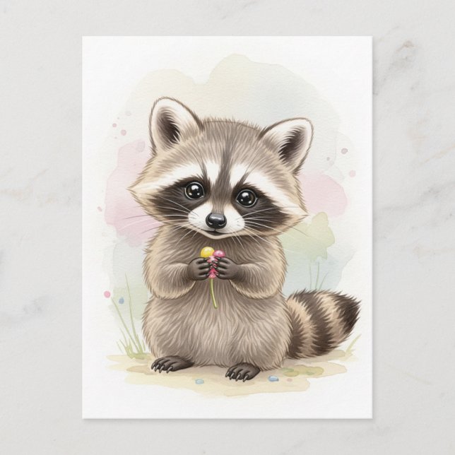 Young Raccoon Baby Wild Animals Postcard (Front)