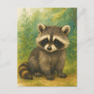 Young Raccoon Baby Wild Animals Postcard