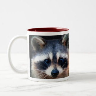 "Young Raccoon Portrait" Two-Tone Coffee Mug