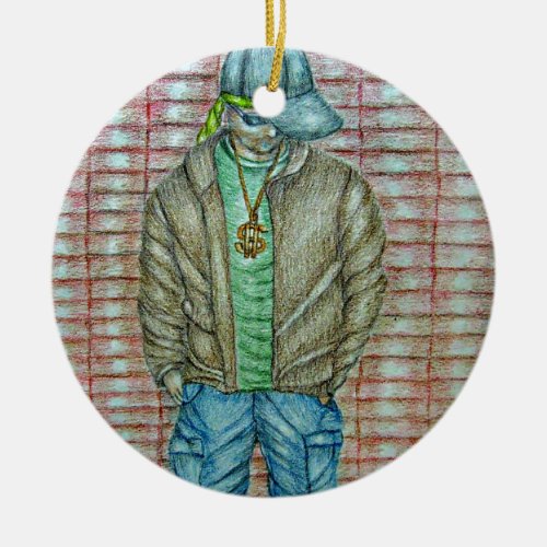 young rapper ceramic ornament