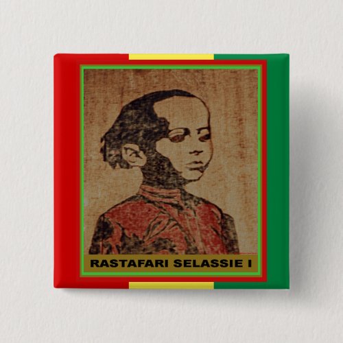 Young Ras Young Haile Selassie I Jah Rastafari Button