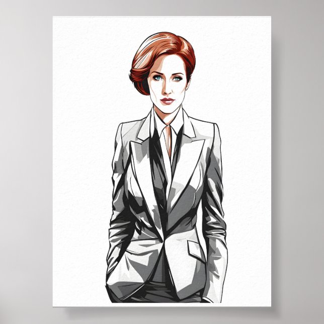 Young Redhead Beauty in Suit Poster (Front)