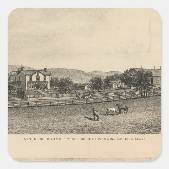 Young residences square sticker (Front)