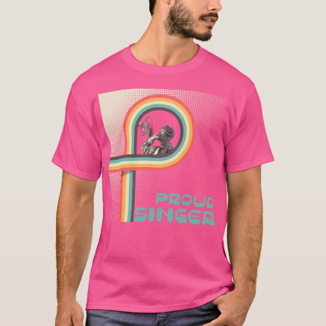 Young Rnb Singer Sings In Front Of The Microphone T-Shirt (Front)