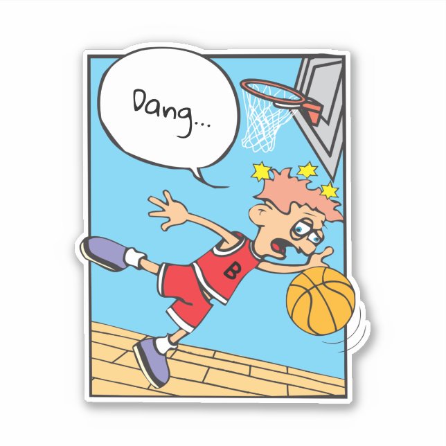 Young Rookie Basketball Player Sticker (Front)