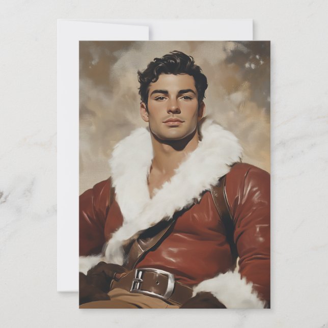 Young Santa - Dashing Portrait of Christmas past Holiday Card (Front)