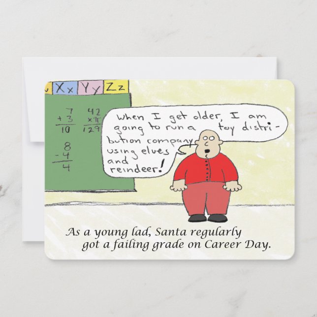 Young Santa Flat Holiday Card (Front)